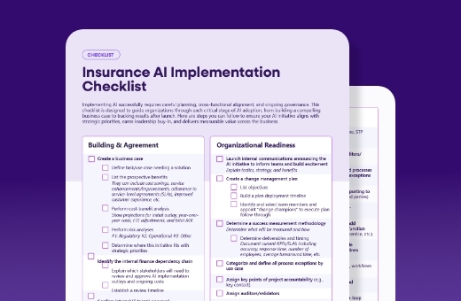 Insurance AI Implementation Checklist Insurance AI Implementation Checklist