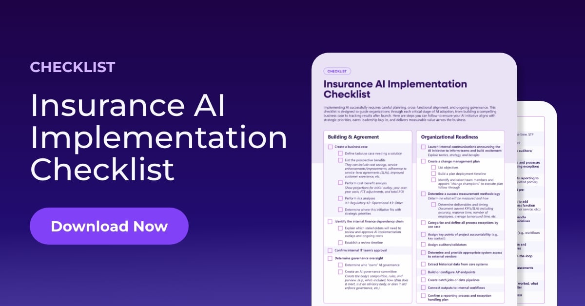 Insurance AI Implementation Checklist